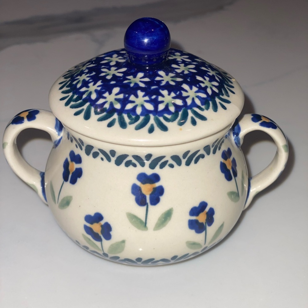 Boleslawiec Polish Pottery small Sugar Bowl